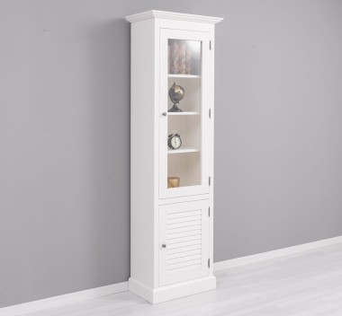 Narrow display case, 1 door + 1 glass door, Shutter Collection - PS574