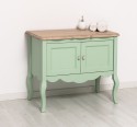 Bathroom furniture with curved legs, two doors , top oak - Color Top_P063 - Color Corp_P092 - DOUBLE COLORED