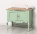 Bathroom furniture with curved legs, two doors , top oak - Color Top_P063 - Color Corp_P092 - DOUBLE COLORED
