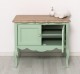 Bathroom furniture with curved legs, two doors , top oak - Color Top_P063 - Color Corp_P092 - DOUBLE COLORED