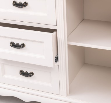 Chic sideboard 2 doors + 3 drawers, oak top, drawers on metal rails with soft close - PS648-TOP OAK