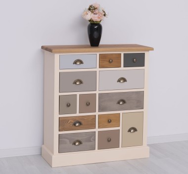 Dresser with 13 drawers, oak top - PS474-TOP OAK