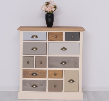 Dresser with 13 drawers, oak top - PS474-TOP OAK