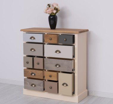 Dresser with 13 drawers, oak top - PS474-TOP OAK