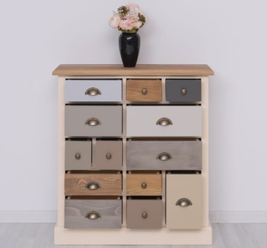 Dresser with 13 drawers, oak top - PS474-TOP OAK