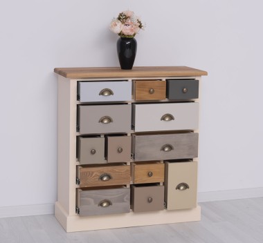 Dresser with 13 drawers, oak top - PS474-TOP OAK
