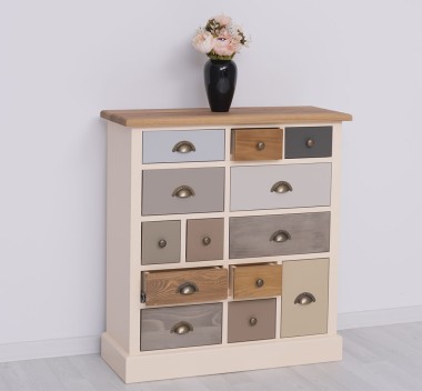 Dresser with 13 drawers, oak top - PS474-TOP OAK