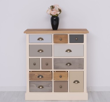 Dresser with 13 drawers, oak top - PS474-TOP OAK