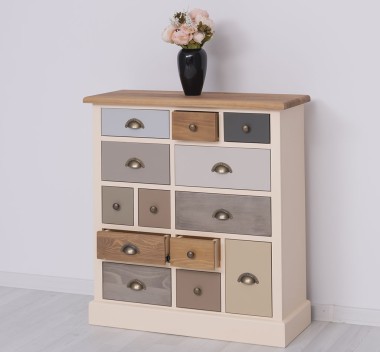 Dresser with 13 drawers, oak top - PS474-TOP OAK