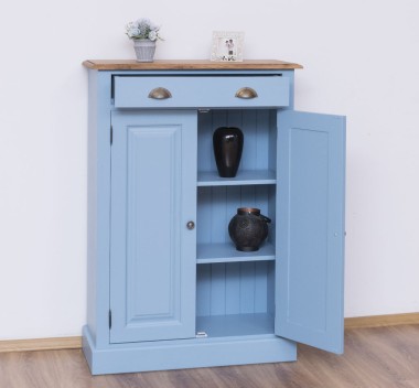 OAK Cabinet with drawer, 2 doors and 1 drawer, oak top