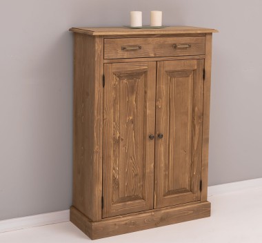 OAK Cabinet with drawer, 2 doors and 1 drawer, oak top