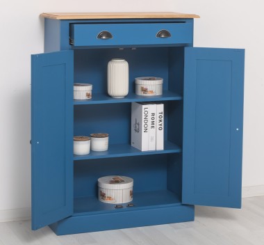 OAK Cabinet with drawer, 2 doors and 1 drawer, oak top