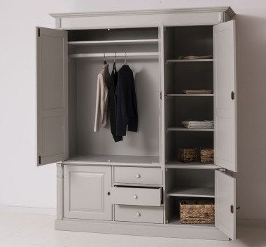 Wardrobe with 3 + 2 doors and 3 drawers, Directoire Collection - PS492
