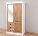 Wardrobe with 2 doors, 3 drawers and mirror
