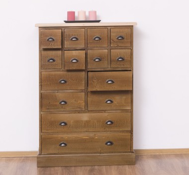 Chest with 14 drawers, oak top - PS158-TOP OAK