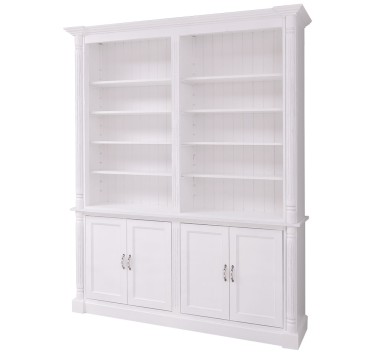 Large bookcase with ornaments, 4 doors and open space, BAS + SUP - PS731BAS+SUP