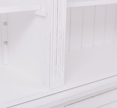 Large bookcase with ornaments, 4 doors and open space, BAS + SUP - PS731BAS+SUP