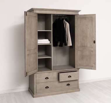 Wardrobe with 2 doors and 3 drawers