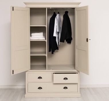 Wardrobe with 2 doors and 3 drawers
