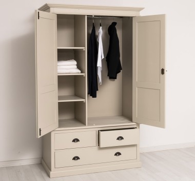 Wardrobe with 2 doors and 3 drawers