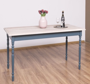 Masa cu blat stejar si picioare strunjite, dim. 140x70x78 - PS660-140-TOP OAK