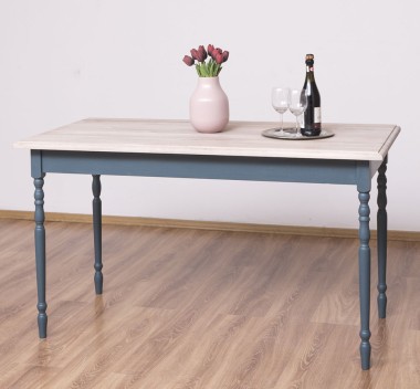 Masa cu blat stejar si picioare strunjite, dim. 140x70x78 - PS660-140-TOP OAK