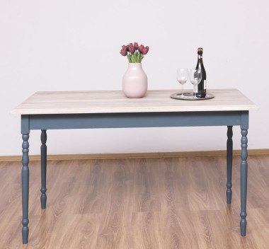 Masa cu blat stejar si picioare strunjite, dim. 140x70x78 - PS660-140-TOP OAK