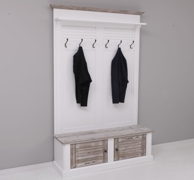 Shutter design halway coat hanger with two doors - PS721