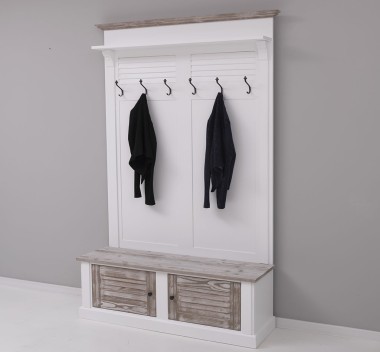 Shutter design halway coat hanger with two doors - PS721