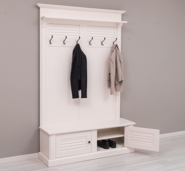 Shutter design halway coat hanger with two doors - PS721