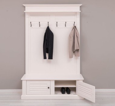Shutter design halway coat hanger with two doors - PS721