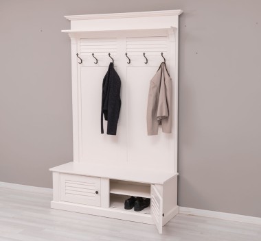Shutter design halway coat hanger with two doors - PS721