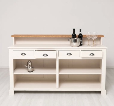 Bar cu 4 sertare, 4 compartimente deschise, blat stejar - PS578-TOP OAK