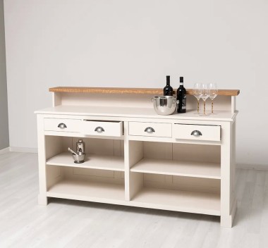 Bar cu 4 sertare, 4 compartimente deschise, blat stejar - PS578-TOP OAK