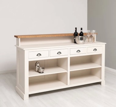 Bar cu 4 sertare, 4 compartimente deschise, blat stejar - PS578-TOP OAK