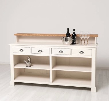 Bar cu 4 sertare, 4 compartimente deschise, blat stejar - PS578-TOP OAK