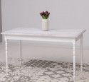 Table with turned legs, dim. 140x70x78 - Color Top_P080 - Corp_P004 - DOUBLE COLOR