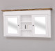Suspended bathroom furniture with two doors with mirror and shelves - Corp_P004 - Color Cornice_P064