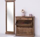 Shoe cabinet 2 doors and 2 drawers + hallway High mirror, oak - Color_P064 - DEEP BRUSHED