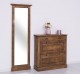 Shoe cabinet 2 doors and 2 drawers + hallway High mirror, oak - Color_P064 - DEEP BRUSHED