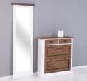 Shoe cabinet 2 doors and 2 drawers + Hallway High mirror, oak - DOUBLE COLORED