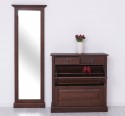 Shoe cabinet 2 doors and 2 drawers + hallway high mirror, oak - LACQUERED