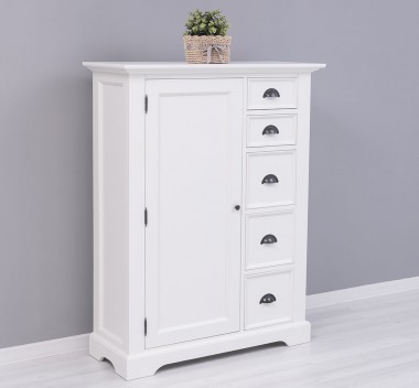 Nightstand with 1 door and 5 drawers, MDF - Color_P039 - PAINT