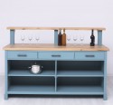 Raised bar counter, oak top - Color Top_P061 - Color Corp_P008 - DOUBLE COLORED