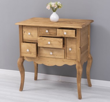 Console with curved legs and 7 multicolored drawers - Color_P093 - WAX