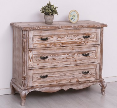 Chest of 3 drawers Chic, drawers on soft close - Color_P071 - Deep Brushed