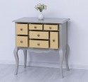 Console with curved legs and 7 multicolored drawers - Corp_P076 - Drawers_P050 - Double Color