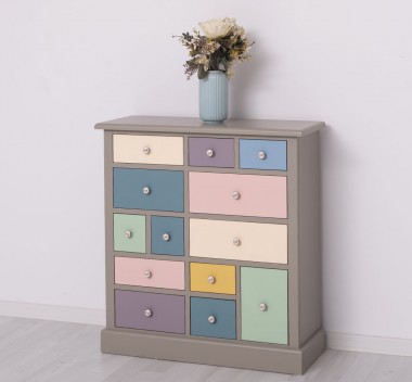 Chest of drawers with 13 drawers - Color Corp_P030 - Drawers_Multicolor - MULTICOLOR