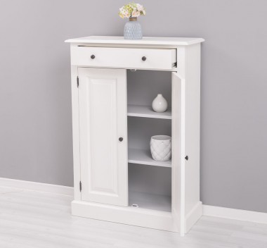 Cabinet with drawer, 2 doors and 1 drawer with metal rails - Color Ext._P039 / Color Int._P010 - DOUBLE COLORED