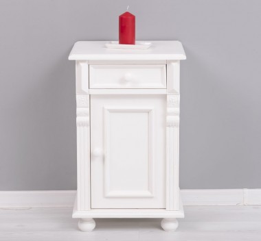 Nightstand with ornaments, 1 door and 1 drawer - Color_P039A - PAINT ANTIC